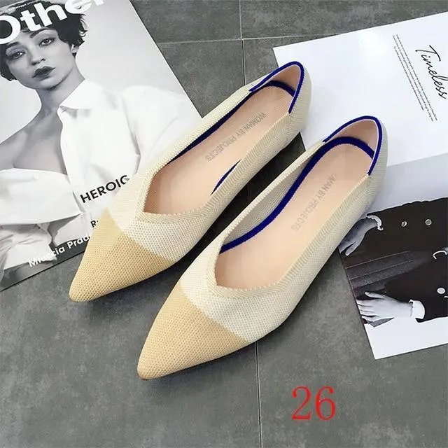 New Women's Casual flats bailarinas luxury Brand Shallow Mouth Pointed Ballet Female Boat Shoes