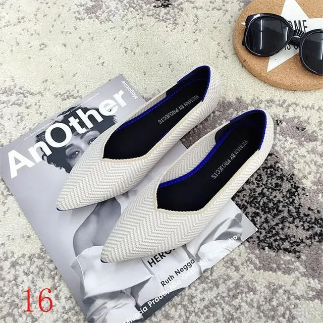 New Women's Casual flats bailarinas luxury Brand Shallow Mouth Pointed Ballet Female Boat Shoes
