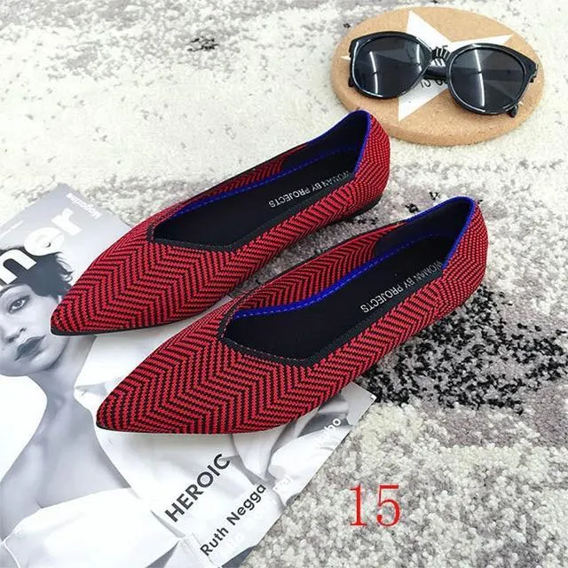 New Women's Casual flats bailarinas luxury Brand Shallow Mouth Pointed Ballet Female Boat Shoes