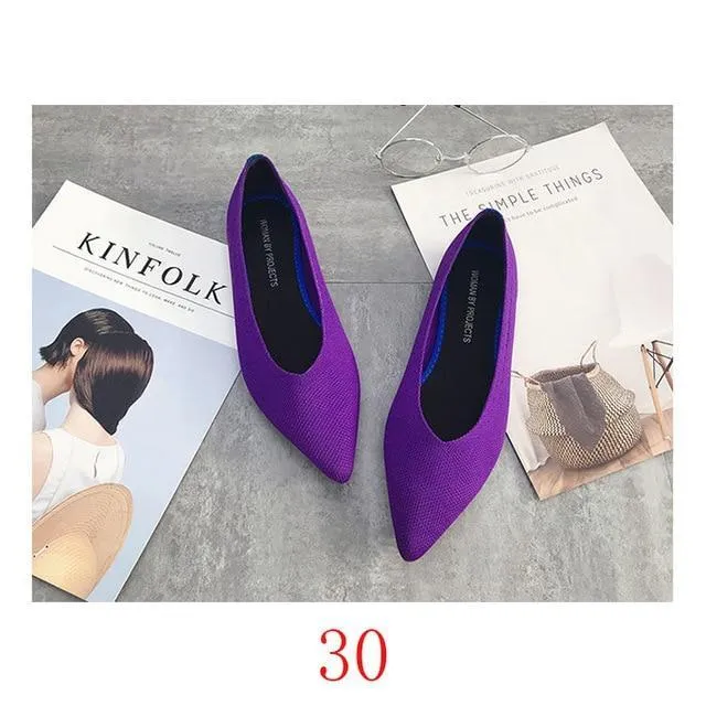 New Women's Casual flats bailarinas luxury Brand Shallow Mouth Pointed Ballet Female Boat Shoes