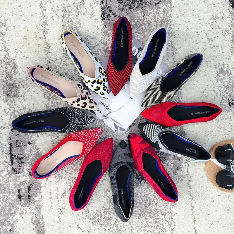 New Women's Casual flats bailarinas luxury Brand Shallow Mouth Pointed Ballet Female Boat Shoes