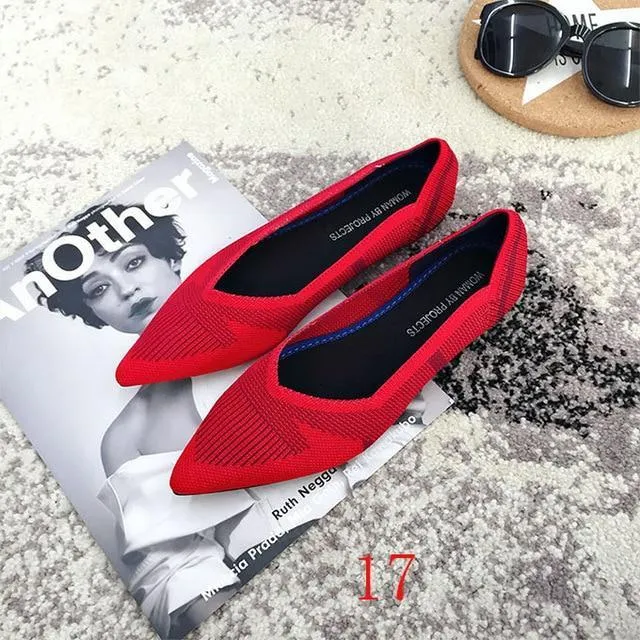 New Women's Casual flats bailarinas luxury Brand Shallow Mouth Pointed Ballet Female Boat Shoes