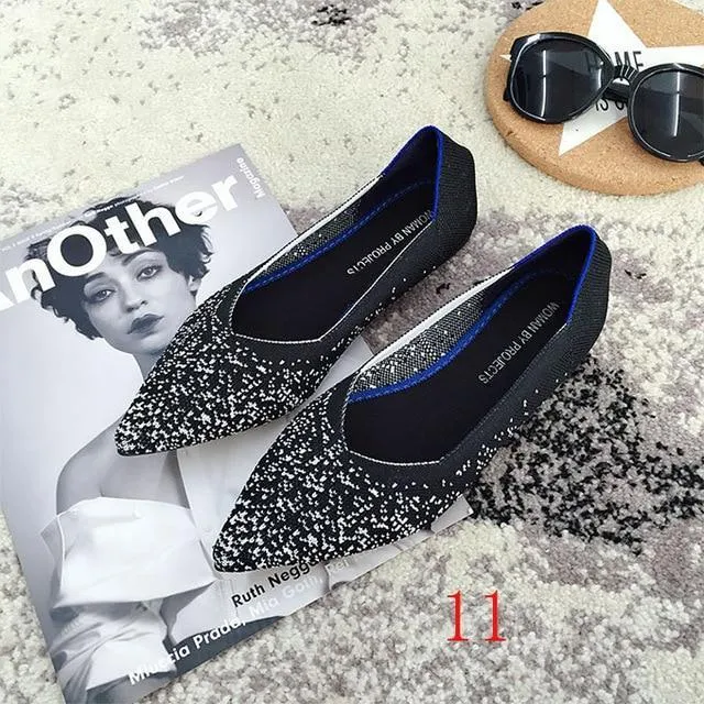 New Women's Casual flats bailarinas luxury Brand Shallow Mouth Pointed Ballet Female Boat Shoes
