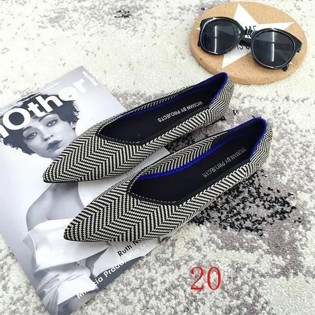 New Women's Casual flats bailarinas luxury Brand Shallow Mouth Pointed Ballet Female Boat Shoes