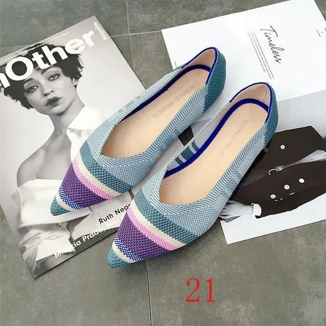 New Women's Casual flats bailarinas luxury Brand Shallow Mouth Pointed Ballet Female Boat Shoes