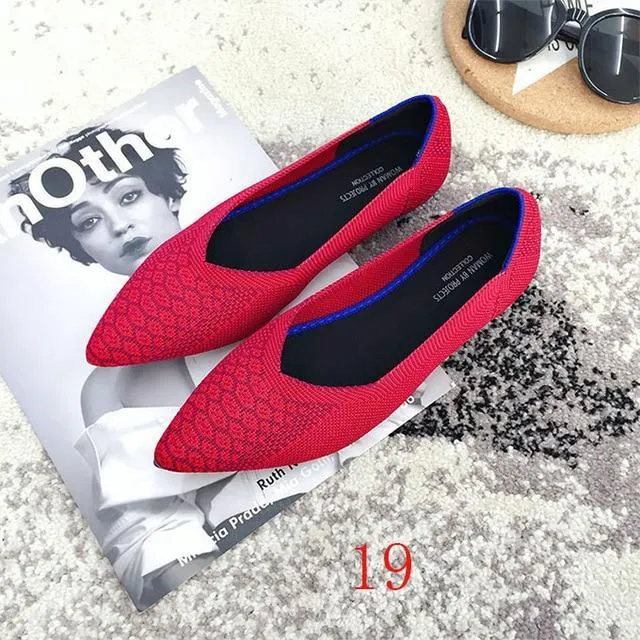 New Women's Casual flats bailarinas luxury Brand Shallow Mouth Pointed Ballet Female Boat Shoes