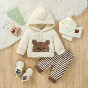 Newborn Boys Long Sleeve Cartoon Bear Sweatsuit