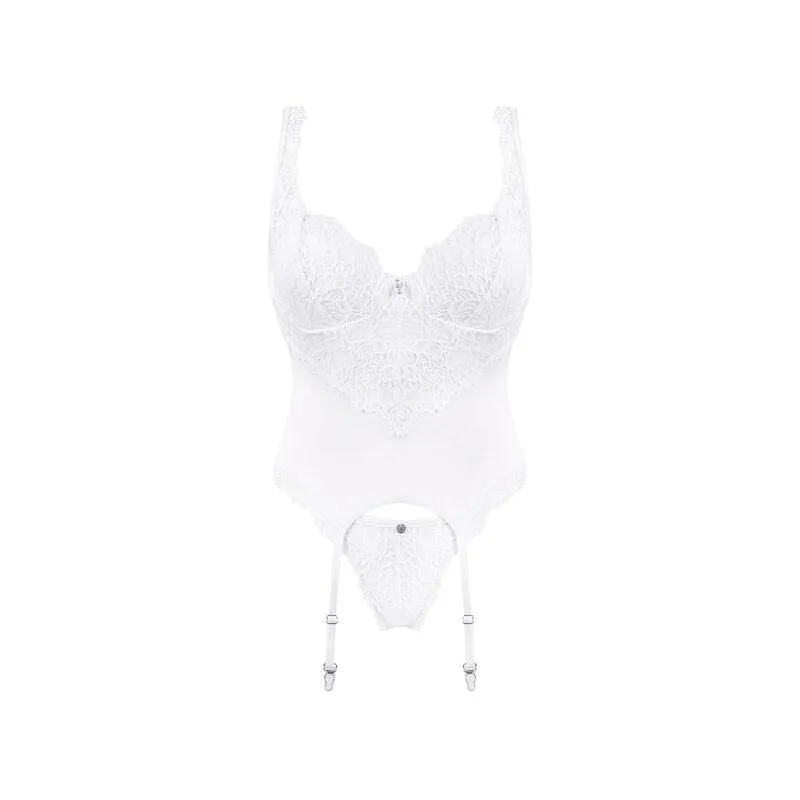 OBSESSIVE - AMOR BLANCO CORSET & THONG L/XL