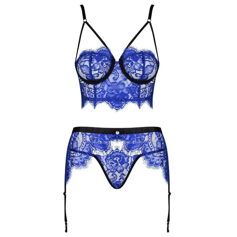 OBSESSIVE - COBALTESS THREE PIECES SET L/XL