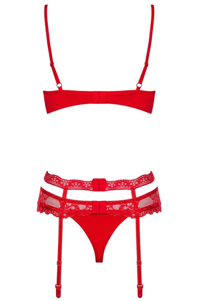 Obsessive Heartina Red Bra Set