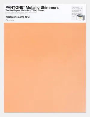 Pantone Metallic Shimmers Textile Paper Metallic Sheet 20-0052 Citronella