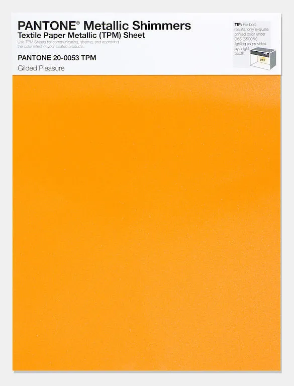 Pantone Metallic Shimmers Textile Paper Metallic Sheet 20-0053 Gilded Pleasure