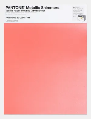 Pantone Metallic Shimmers Textile Paper Metallic Sheet 20-0056 Coralessence
