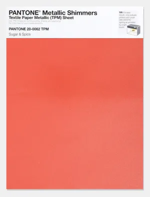 Pantone Metallic Shimmers Textile Paper Metallic Sheet 20-0062 Sugar & Spice