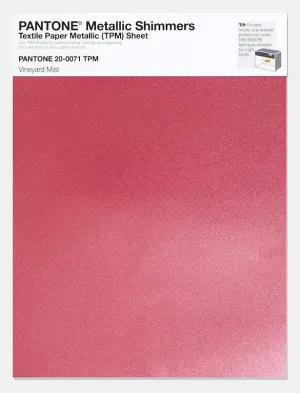 Pantone Metallic Shimmers Textile Paper Metallic Sheet 20-0071 Vineyard Mist