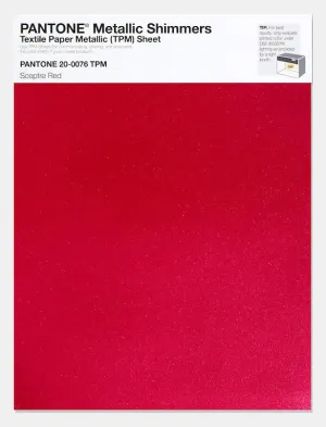 Pantone Metallic Shimmers Textile Paper Metallic Sheet 20-0076 Sceptre Red