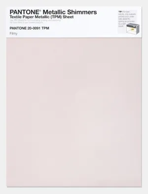 Pantone Metallic Shimmers Textile Paper Metallic Sheet 20-0091 Filmy