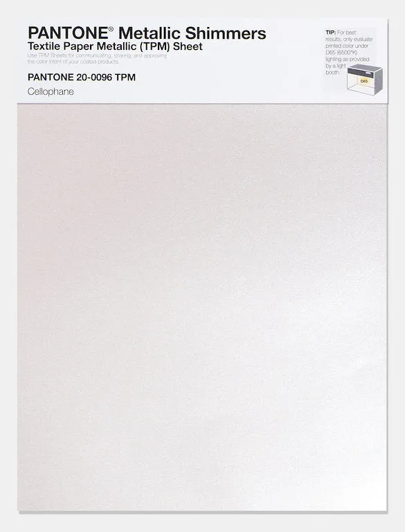 Pantone Metallic Shimmers Textile Paper Metallic Sheet 20-0096 Cellophane