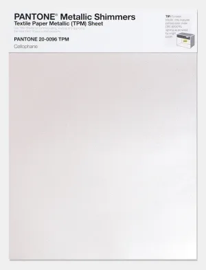 Pantone Metallic Shimmers Textile Paper Metallic Sheet 20-0096 Cellophane