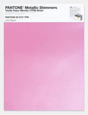Pantone Metallic Shimmers Textile Paper Metallic Sheet 20-0107 Lady Slipper