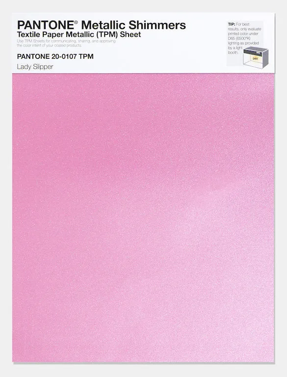 Pantone Metallic Shimmers Textile Paper Metallic Sheet 20-0107 Lady Slipper
