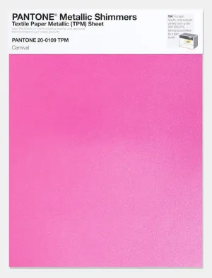 Pantone Metallic Shimmers Textile Paper Metallic Sheet 20-0109 Carnival