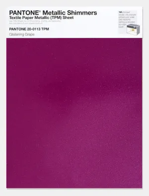 Pantone Metallic Shimmers Textile Paper Metallic Sheet 20-0113 Glistening Grape