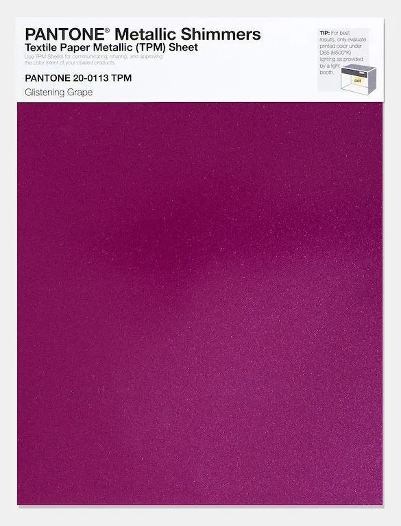 Pantone Metallic Shimmers Textile Paper Metallic Sheet 20-0113 Glistening Grape