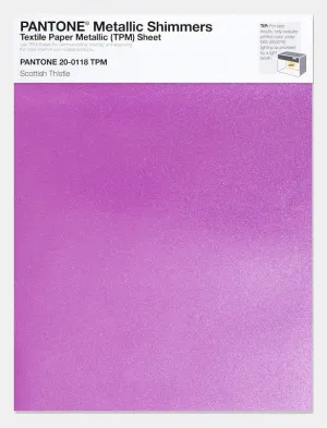 Pantone Metallic Shimmers Textile Paper Metallic Sheet 20-0118 Scottish Thistle