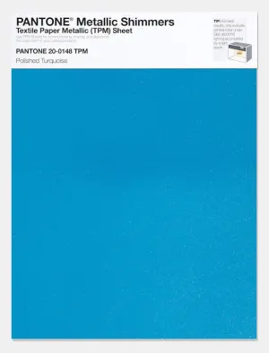 Pantone Metallic Shimmers Textile Paper Metallic Sheet 20-0148 Polished Turquoise