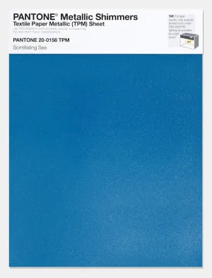 Pantone Metallic Shimmers Textile Paper Metallic Sheet 20-0156 Scintillating Sea