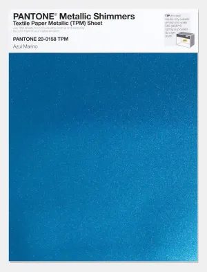 Pantone Metallic Shimmers Textile Paper Metallic Sheet 20-0158 Azul Marino
