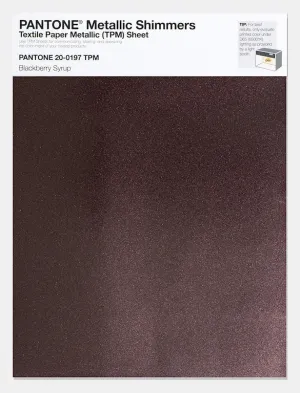 Pantone Metallic Shimmers Textile Paper Metallic Sheet 20-0197 Blackberry Syrup