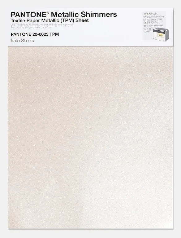 Pantone Metallic Shimmers Textile Paper Metallic (TPM) Sheet 20-0023 Satin Sheets