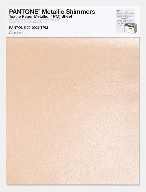 Pantone Metallic Shimmers Textile Paper Metallic (TPM) Sheet 20-0027 Gold Leaf