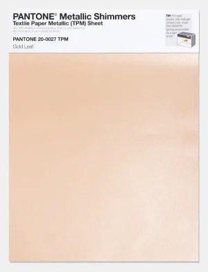 Pantone Metallic Shimmers Textile Paper Metallic (TPM) Sheet 20-0027 Gold Leaf