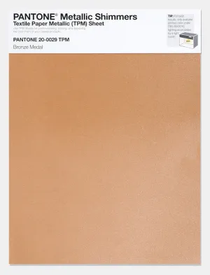 Pantone Metallic Shimmers Textile Paper Metallic (TPM) Sheet 20-0029 Bronze Medal