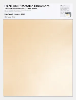 Pantone Metallic Shimmers Textile Paper Metallic (TPM) Sheet 20-0033 Glamour Gold