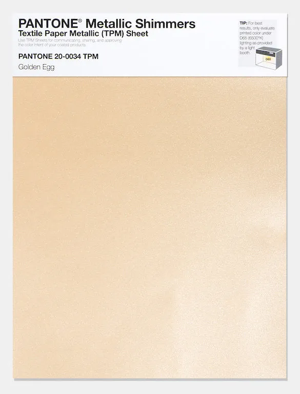 Pantone Metallic Shimmers Textile Paper Metallic (TPM) Sheet 20-0034 Golden Egg