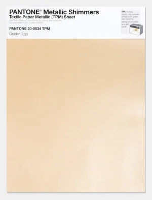 Pantone Metallic Shimmers Textile Paper Metallic (TPM) Sheet 20-0034 Golden Egg