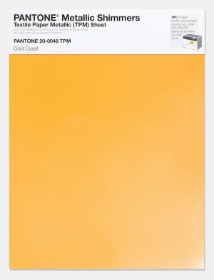 Pantone Metallic Shimmers Textile Paper Metallic (TPM) Sheet 20-0048 Gold Coast