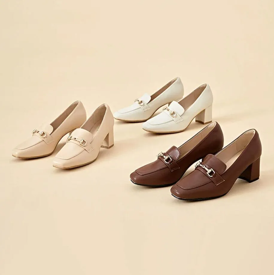 Petite Feet Ladies Block Heel Casual Loafers  ES92