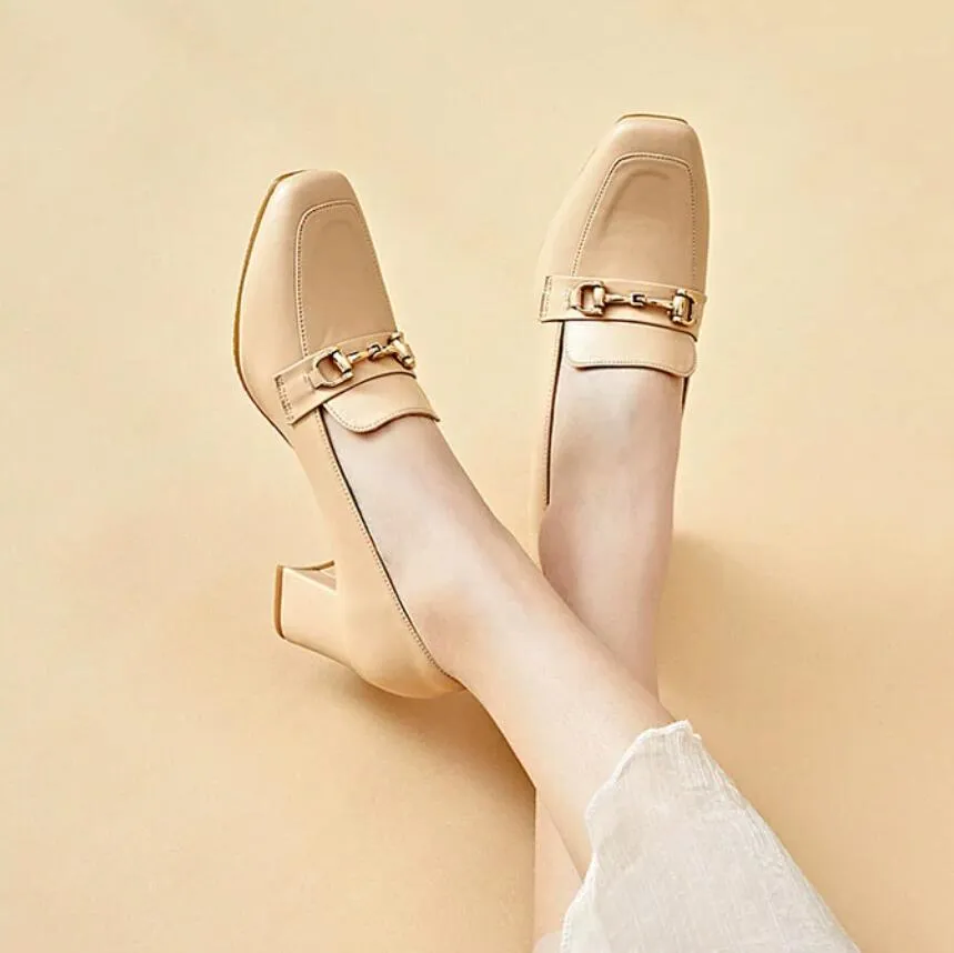 Petite Feet Ladies Block Heel Casual Loafers  ES92