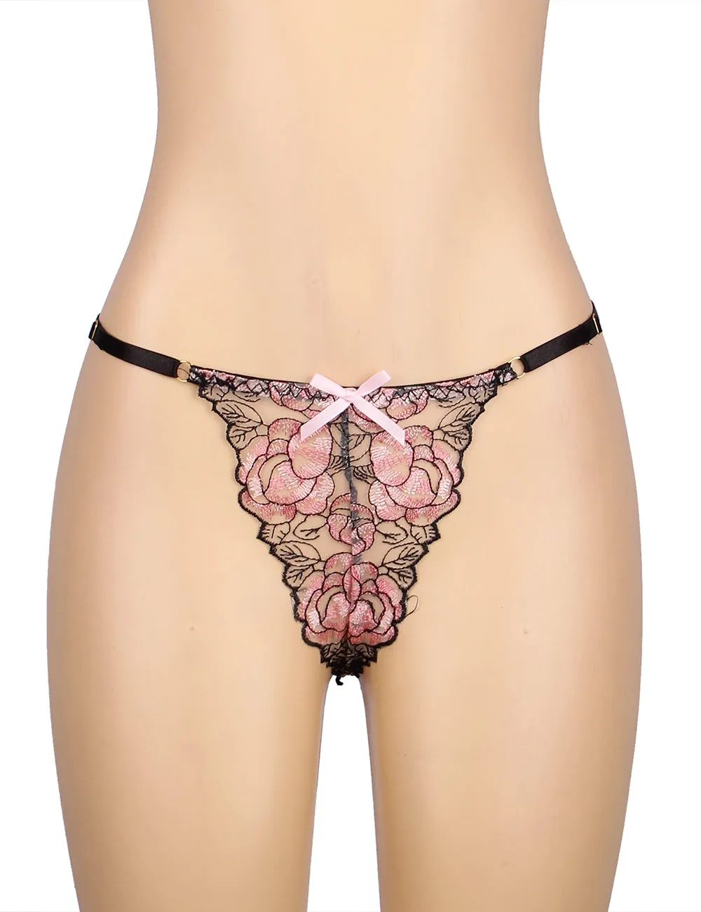 Pink Floral Lace Underwire Garter Bra Set Egypt