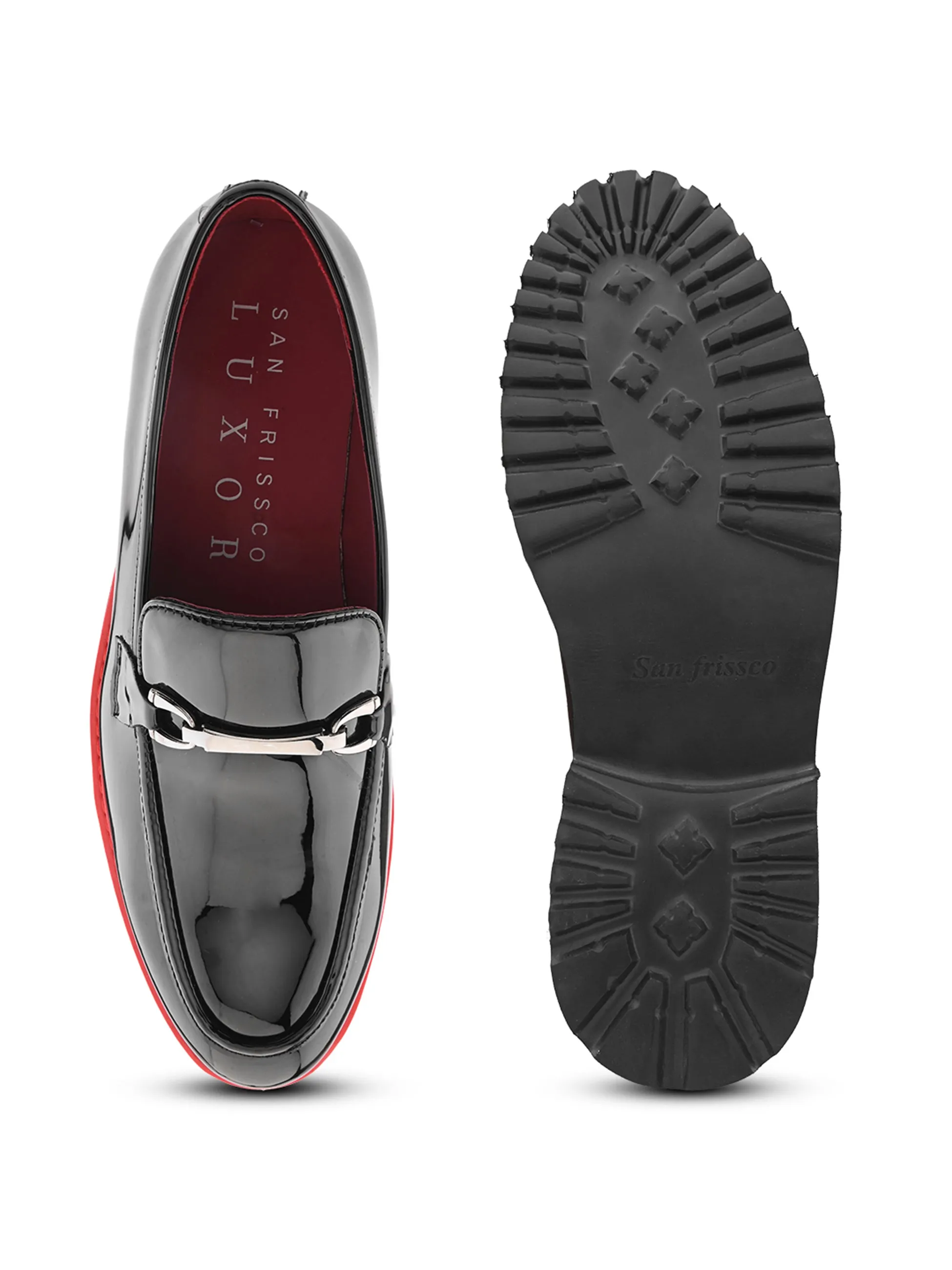 Portobello Black Patent Slip-Ons