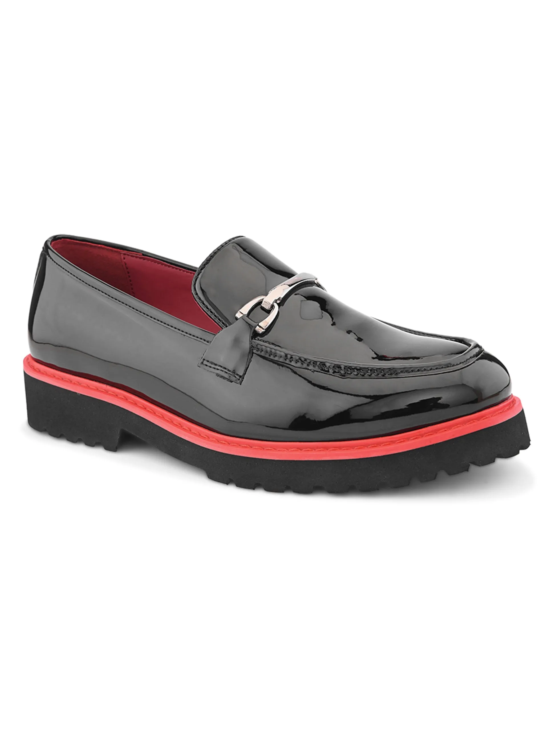 Portobello Black Patent Slip-Ons