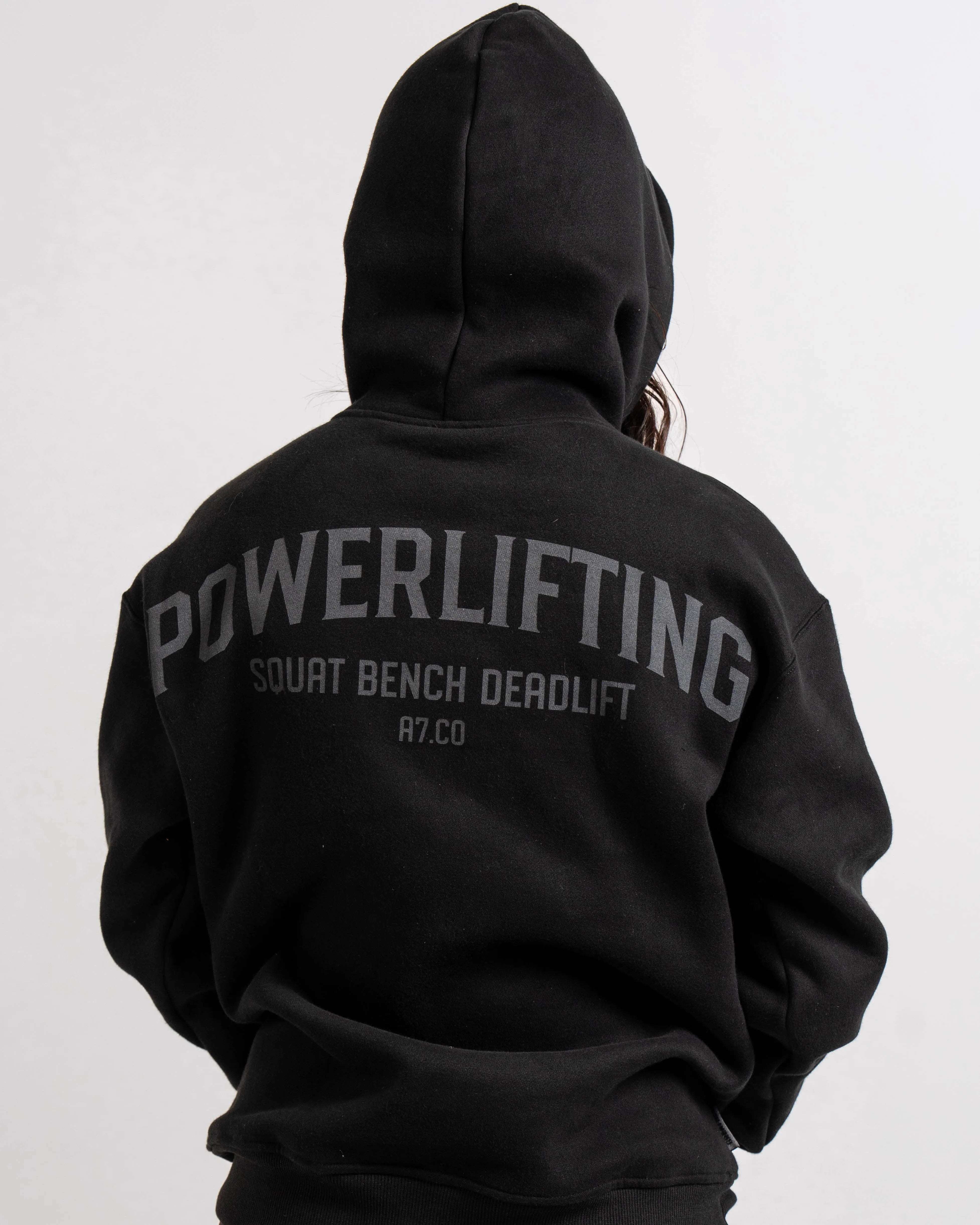 Powerlifting Unisex Non Bar Grip Hoodie - Shadow Stone Black