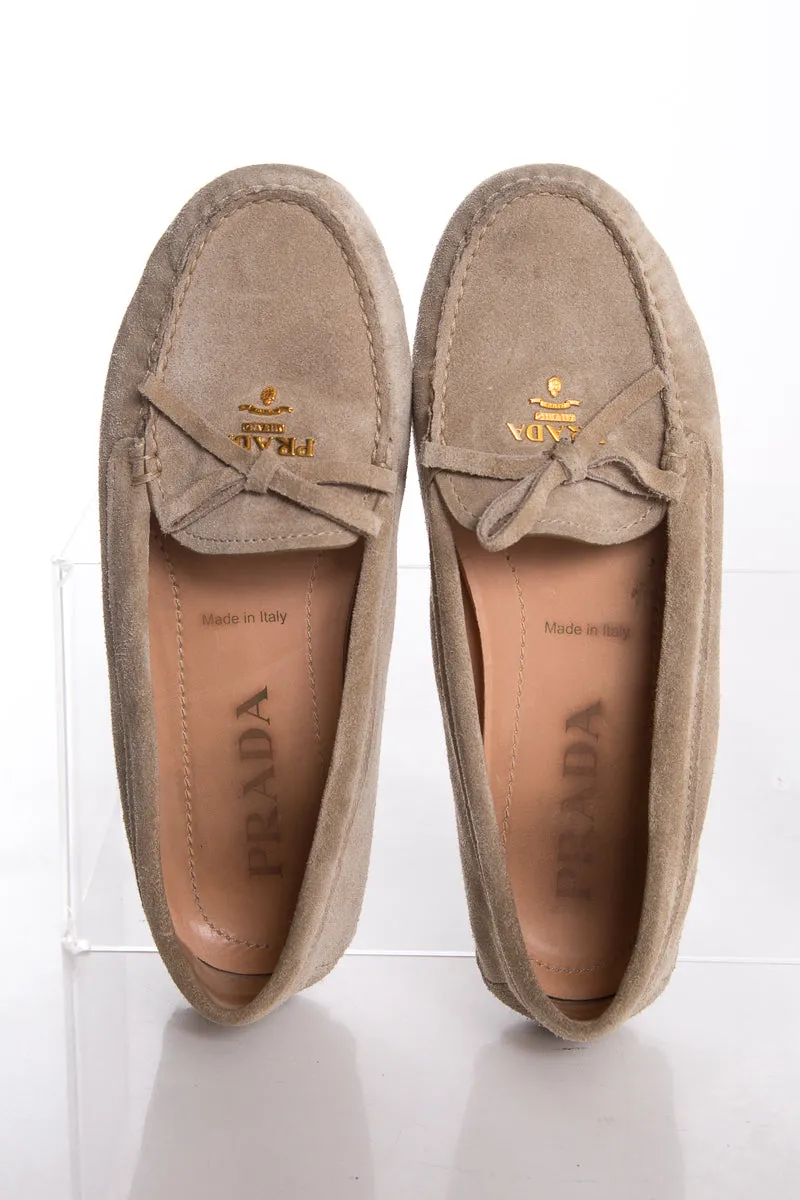 Prada Taupe Suede Loafers SZ 36.5