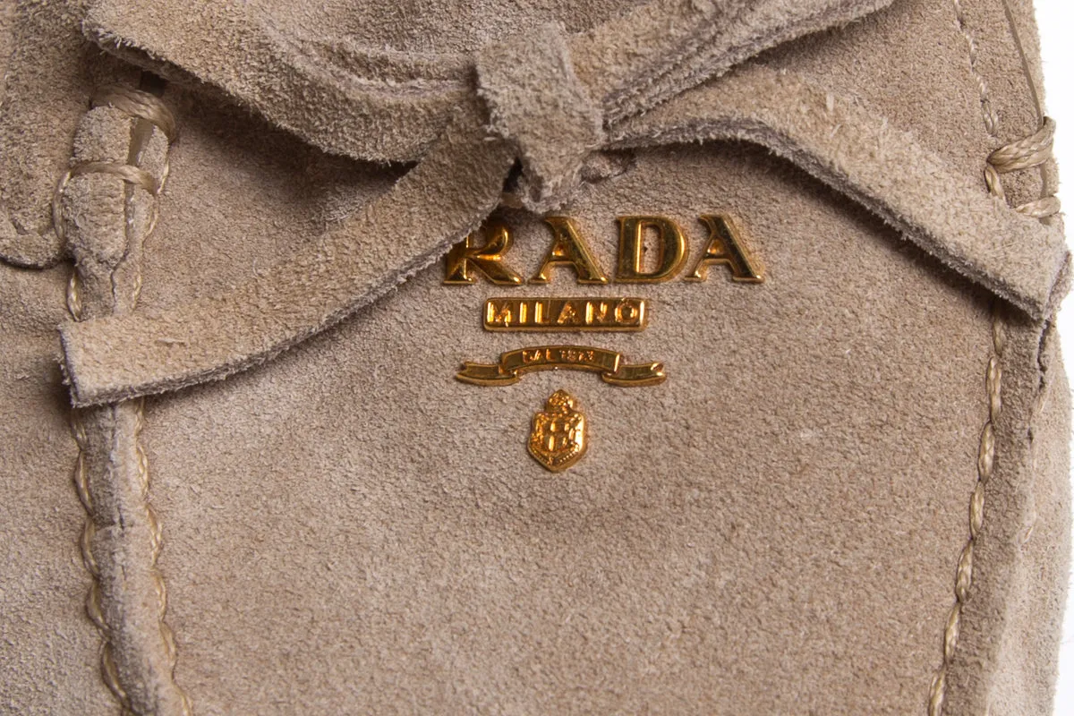 Prada Taupe Suede Loafers SZ 36.5