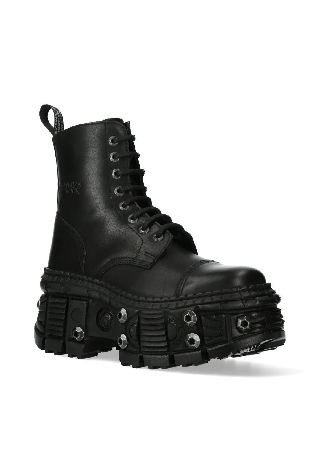 PRE-ORDER M-WALL083C-S7 New Rock Black Platform Boots